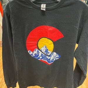 Black Colorado Mountain Icon Long Sleeve Shirt